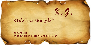 Klára Gergő névjegykártya
