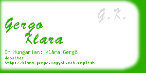 gergo klara business card