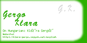 gergo klara business card